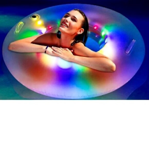 BNWT SOUTH BEACH Luxe Lagoon collection premium inflatable LED pool ring (OS) - Picture 1 of 6
